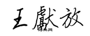 王正良王獻放行書個性簽名怎么寫