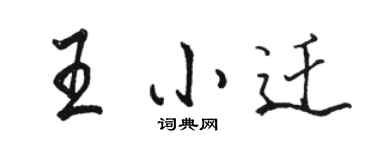 駱恆光王小遷行書個性簽名怎么寫