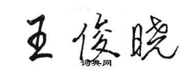 駱恆光王俊曉行書個性簽名怎么寫