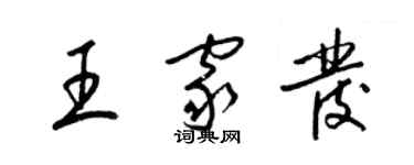 梁錦英王家發草書個性簽名怎么寫