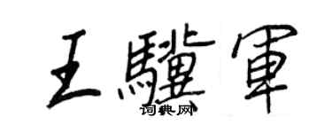 王正良王驥軍行書個性簽名怎么寫