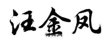 胡問遂汪金鳳行書個性簽名怎么寫