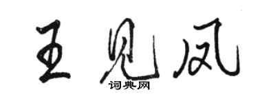 駱恆光王見鳳行書個性簽名怎么寫