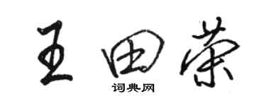 駱恆光王田榮行書個性簽名怎么寫