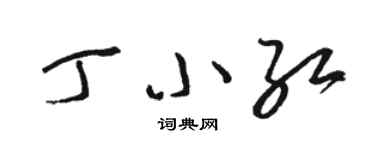 駱恆光丁小紅草書個性簽名怎么寫