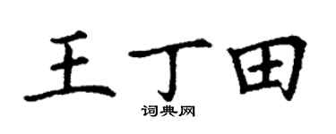 丁謙王丁田楷書個性簽名怎么寫