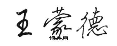 駱恆光王蒙德行書個性簽名怎么寫