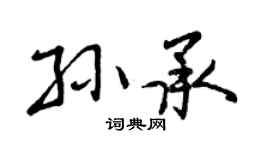 曾慶福孫承行書個性簽名怎么寫