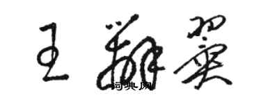 駱恆光王辨翼草書個性簽名怎么寫