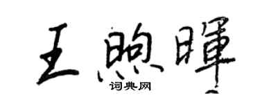 王正良王煦暉行書個性簽名怎么寫