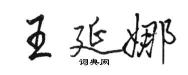 駱恆光王延娜行書個性簽名怎么寫