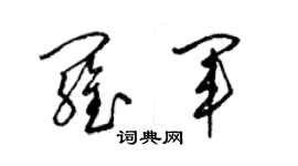 梁錦英羅軍草書個性簽名怎么寫