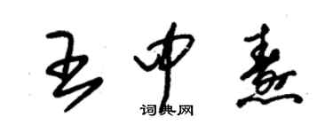 朱錫榮王中燾草書個性簽名怎么寫