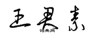 曾慶福王君素草書個性簽名怎么寫