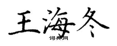 丁謙王海冬楷書個性簽名怎么寫