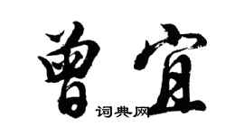 胡問遂曾宜行書個性簽名怎么寫