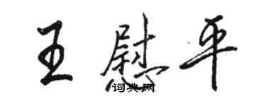 駱恆光王慰平行書個性簽名怎么寫