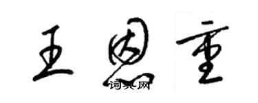 梁錦英王恩重草書個性簽名怎么寫