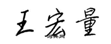 王正良王宏量行書個性簽名怎么寫