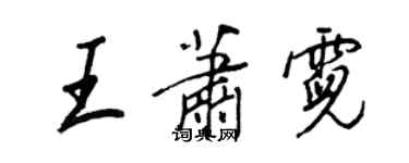 王正良王蕭霓行書個性簽名怎么寫