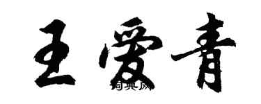 胡問遂王愛青行書個性簽名怎么寫