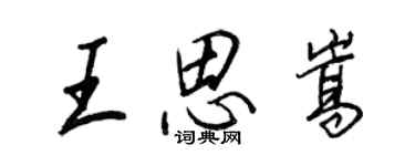 王正良王思嵩行書個性簽名怎么寫