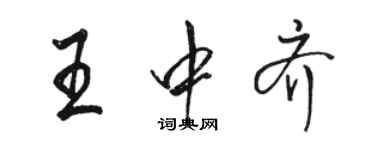 駱恆光王中齊行書個性簽名怎么寫