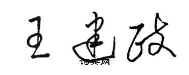 駱恆光王建政草書個性簽名怎么寫