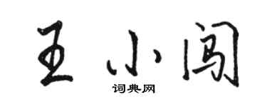駱恆光王小闖行書個性簽名怎么寫