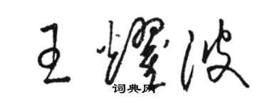 駱恆光王耀波草書個性簽名怎么寫