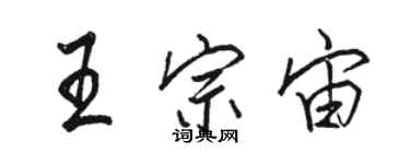 駱恆光王宗宙行書個性簽名怎么寫