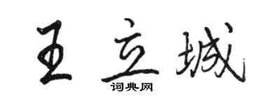 駱恆光王立城行書個性簽名怎么寫