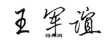 駱恆光王軍誼行書個性簽名怎么寫