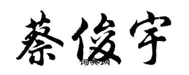 胡問遂蔡俊宇行書個性簽名怎么寫