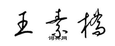 梁錦英王素橋草書個性簽名怎么寫