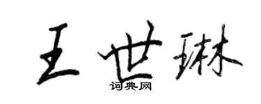 王正良王世琳行書個性簽名怎么寫