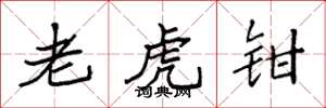 袁強老虎鉗楷書怎么寫