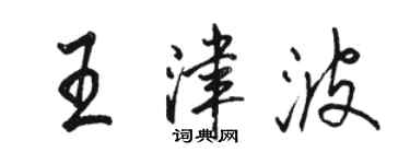 駱恆光王津波行書個性簽名怎么寫