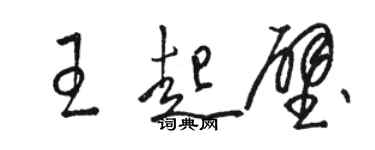 駱恆光王起壁草書個性簽名怎么寫