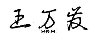 曾慶福王萬發草書個性簽名怎么寫