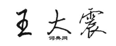 駱恆光王大震行書個性簽名怎么寫