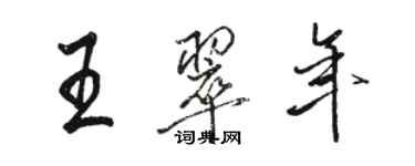 駱恆光王翠年行書個性簽名怎么寫