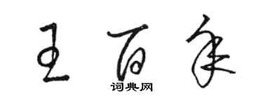 駱恆光王百年草書個性簽名怎么寫