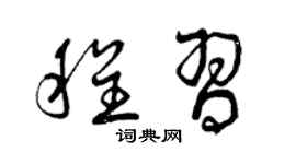 曾慶福程習草書個性簽名怎么寫