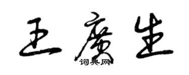 曾慶福王廣生草書個性簽名怎么寫