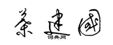 梁錦英葉建國草書個性簽名怎么寫