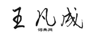 駱恆光王凡成行書個性簽名怎么寫