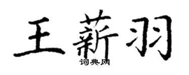 丁謙王薪羽楷書個性簽名怎么寫