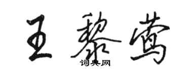 駱恆光王黎鶯行書個性簽名怎么寫