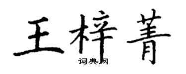 丁謙王梓菁楷書個性簽名怎么寫